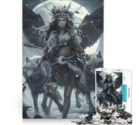 Puzzle per adulti 1000 pezzi Sciamana a caccia giocattolo antistress taglio di precisione ideale come regalo per tutta la famiglia 50x75cm