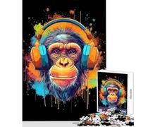Puzzle per adulti 1000 pezzi Scimmia DJ Musica Decorazione per la casa Giocattoli Regalo Compleanno Giochi per famiglie Allena il tuo cervello e le tue mani Dimensioni 38x52cm
