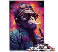 Puzzle per adulti 1000 pezzi Scimmia Fumatore difficile e sfida è ideale come regalo per tutta la famiglia 19,7 "x 29,5" per adolescenti da 14 anni e oltre