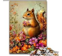 Puzzle per adulti 1000 pezzi Scoiattolo Fiori Puzzle 1000 pezzi Regalo di Natale per adolescenti Riduzione dello stress fantastico per la famiglia (dimensioni 50x75cm)