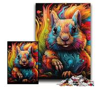 Puzzle per adulti 1000 pezzi Scoiattolo psichedelico Puzzle difficili per adulti 26x38cm Attività divertenti a casa, regalo di compleanno, regali da viaggio