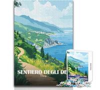 Puzzle per adulti 1000 pezzi Sentiero degli Dei, poster di viaggio in Italia, giocattoli, giochi educativi, migliora la memoria, giocattolo educativo, dimensioni 50x75cm