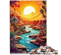Puzzle per adulti 1000 pezzi "sentiero del fiume al canyon" gioco sofisticato regalo rafforza l'amore tra coppie per adolescenti dai 14 anni in su, 26 x 38 cm