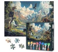 Puzzle per adulti 1000 pezzi - Serene Animal Gathering in Mountain Lake Wilderness - Premium 1000 puzzle per adulti con vivaci opere d'arte (Nature's Harmony) 27,5" x 19,6"