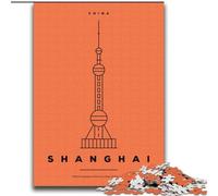 Puzzle per adulti 1000 pezzi Shanghai Cina, per età 14 anni e oltre Decorazione per la casa come regalo per tutta la famiglia e gli amici 75x100cm