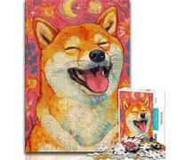 Puzzle per adulti 1000 pezzi Shiba Inu artistico puzzle da 1000 pezzi per gioco educativo sfida giocattolo regalo di compleanno regali arte murale 75x50cm