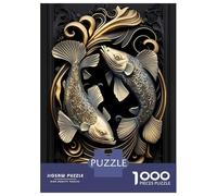 Puzzle Per Adulti 1000 Pezzi Silver Gold Koi Fish Puzzle Per Adulti Gioco Rompicapo Migliora La Memoria Riduce Lo Stress Regali 52x38cm/1000pcs
