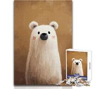 Puzzle per adulti, 1000 pezzi, simpatico orso bianco, giocattolo d'arte digitale, gioco intellettuale, sfida difficile, idee regalo, dimensioni 50x75cm