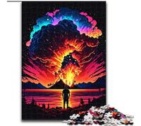 Puzzle per adulti 1000 pezzi "Sky on Fire" Puzzle per adulti 1000 pezzi impegnativo rompicapo fai da te per adolescenti Dimensioni 26X38cm