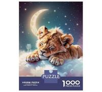Puzzle Per Adulti 1000 Pezzi Sleeping Lion Cub on Clouds Puzzle Per Adolescenti Giocattolo Decorazione Da Parete Decorazione Da Parete Regali Per Amici E Familiari 38x26cm/1000pcs