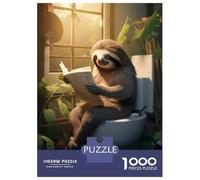 Puzzle Per Adulti 1000 Pezzi Sloth Toilet Newspaper Puzzle Per Adulti Antistress Giocattoli Difficili Regali Unici Per Compleanno E Natale 52x38cm/1000pcs