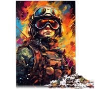 Puzzle per adulti 1000 pezzi soldati puzzle divertenti in famiglia sollievo stress soggiorno uccidere il tempo per e adolescente età 14 anni e oltre 26x38cm
