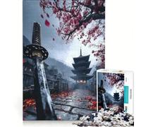 Puzzle per adulti, 1000 pezzi, spada da samurai giapponese, gioco per famiglie, decorazione per la casa, con pezzi di forma casuale completamente ad incastro 38x26cm