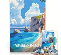 Puzzle per adulti 1000 pezzi Spiaggia di Navagio Grecia Antistress Taglio di precisione Ideale come regalo per tutta la famiglia 38x26cm