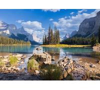Puzzle per adulti, 1000 pezzi, Spirit Island, lago maligno, Canada, paesaggio naturale, puzzle di carta di alta qualità, 70 x 50 cm