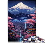 Puzzle per adulti, 1000 pezzi, splendida vista notturna del Monte Fuji puzzle gioco 26 x 38 cm, decorazione unica per la casa e regali per adolescenti dai 14 anni in su