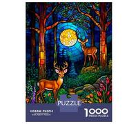 Puzzle Per Adulti 1000 Pezzi Stained Glass Forest Puzzle Per Adulti Gioco Rompicapo Analisi E Logica Attività Divertenti A Casa 52x38cm/1000pcs