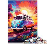 Puzzle per adulti 1000 pezzi station wagon al tramonto gioco impegnativo 26x38 cm regali per amici e familiari dai 14 anni in su