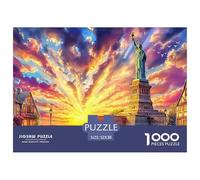 Puzzle Per Adulti 1000 Pezzi - Statua della Libertà_ New York Difficile | Gioco Relax Anti-Stress Con Stampa Nitida | Decorazione Unica Per Appassionati 52x38cm/1000pcs