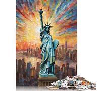 Puzzle per adulti 1000 pezzi Statua della Libertà Puzzle Interazione con i membri della famiglia (75x50 cm)