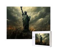 Puzzle per Adulti 1000 Pezzi, Statua della Libertà si Incastra Perfettamente Lettere sul Retro Senza Polvere, Idea Regalo per Uomini Donne e Anziani, Puzzle di Legno per la Decore di Interni E-811