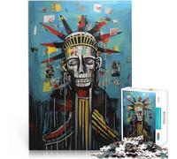 puzzle per adulti 1000 pezzi Statua della Libertà Teschio del Giorno dei Morti Fatto di legno,per età pari o superiore a 14 anni Gioco educativo per famiglie Grande regalo。misurare:50x75cm
