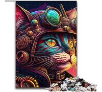 Puzzle per adulti, 1000 pezzi Steampunk Cat Puzzle difficili per adulti perfetti per adolescenti e famiglie, compleanni (dimensioni 50x75cm)