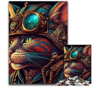 Puzzle per adulti 1000 pezzi Steampunk Cat Puzzle fai da te Decorazione, Sfida mentale, per adulti, famiglia, regalo di festa 26X38CM/10,23x14,96 pollici