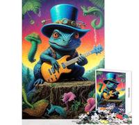 Puzzle per adulti 1000 pezzi Steampunk Dino Guitarist Toy Wall Decor Ottimi regali e giocattoli Gioco impossibile Lista dei desideri con Babbo Natale Dimensioni 50x75cm