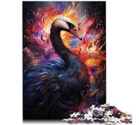 Puzzle per adulti 1000 pezzi Strano Cigno Nero Colorato Giocattolo Gioco intellettuale Regali di Babbo Natale Segreto per e adolescenti 14 anni e oltre 26x38cm