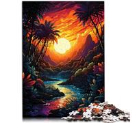 Puzzle per adulti, 1000 pezzi, strano tramonto colorato, gioco di famiglia e gioco educativo per compleanno, Natale, 26 x 38 cm