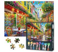 Puzzle per adulti 1000 pezzi - Streets of Italy Jigsaw Puzzle, caffè da strada colorati e spuntini da 1000 pezzi puzzle per adulti sfidanti puzzle arte decorazione 70 x 50 cm