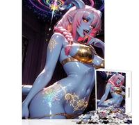 Puzzle per adulti 1000 pezzi Succube con bikini dorato e tatuaggi Decorazione per la casa Giocattoli Opera d'arte Regalo per gioco educativo Lista dei desideri con Babbo Natale Dimensioni 38x52cm