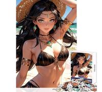 Puzzle per adulti 1000 pezzi Summer Anime Girl Toy Wall Decor Regali per donne e uomini Gioco pratico per migliorare l'amore tra coppie Dimensioni 38x26cm
