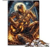 Puzzle per adulti 1000 pezzi Suonare la chitarra sotto le stelle, gioco per famiglie antistress, sfida difficile, un'opera d'arte per bambini dai 14 anni in su (dimensioni 50x75cm)