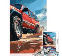 Puzzle per adulti 1000 pezzi SUV rosso fuoristrada giocattoli antistress regali per donne e uomini gioco educativo impegnativo da completare dimensioni 38x26cm