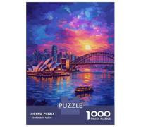 Puzzle Per Adulti 1000 Pezzi Sydney Opera House And Harbour Bridge at Sunset Puzzle Per Adulti Giochi Per Famiglie Regalo Di Compleanno Regali Unici Per Compleanno E Natale 52x38cm/1000pcs