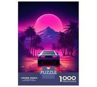 Puzzle Per Adulti 1000 Pezzi Synthwave Car Puzzle Per Adulti Gioco Rompicapo Vacanza A Casa Passatempo Per Compleanno, Natale 52x38cm/1000pcs