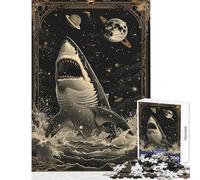Puzzle per adulti 1000 pezzi Tarocchi dello squalo bianco Giocattolo educativo Ottimi regali e giocattoli Gioco rompicapo Ogni pezzo è unico - (Dimensioni 38x52cm)