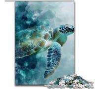Puzzle per adulti 1000 pezzi Tartaruga acquerello, gioco per famiglie antistress, sfida difficile, rafforza l'amore tra coppie dimensioni 50x75cm