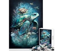 Puzzle per adulti 1000 pezzi Tartaruga da sogno Giocattolo Decorazione da parete Ottimi regali e giocattoli Gioco impossibile Lista dei desideri con Babbo Natale Dimensioni 38x52cm