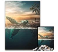 Puzzle per adulti 1000 pezzi Tartaruga Puzzle impossibile per adulti Relax e sfida, arte decorativa colorata per la casa, amici 26X38CM/10,23x14,96 pollici