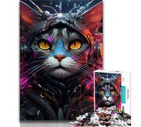 Puzzle per adulti 1000 pezzi Techno Cat Puzzle per adolescenti, gioco stimolante ideale come regalo per tutta la famiglia (dimensioni 38x26cm)
