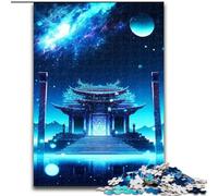 Puzzle per adulti 1000 pezzi Tempio cosmico giapponese in legno, Halloween, Pasqua, Capodanno(50x75cm)