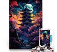 Puzzle per adulti, 1000 pezzi, tempio giapponese, divertimento in famiglia, per adolescenti dai 14 anni, 26 x 38 cm
