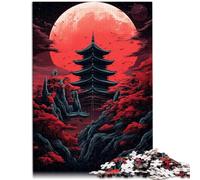 Puzzle per Adulti 1000 pezzi Tempio Rosso Oscuro Luna Gioco Giocattoli per la Famiglia Regalo Ottimo Regalo 19,7 "x 29,5" Adatto per Adolescenti da 14 Anni e Più