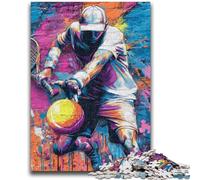 Puzzle per adulti 1000 pezzi Tennis dipinto a olio, adatto per età 14 e oltre Giochi educativi per la casa Giocattoli fai da te Opera d'arte Regalo 50X75CM