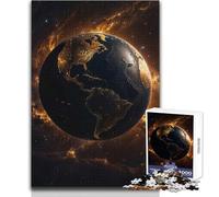Puzzle per adulti 1000 pezzi Terra Il pianeta d'oro Rompicapo Giochi per famiglie Vacanze a casa Idee regalo per ammazzare il tempo Dimensioni 38x26cm