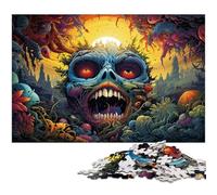 Puzzle per adulti 1000 pezzi Teschio colorato psichedelico Gioco impegnativo Giocattoli Puzzle di Natale Regali 1000 pezzi (38x26 cm)