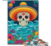 Puzzle per adulti 1000 pezzi Teschio di zucchero, giocattoli, giochi educativi, antistress, migliora l'amore tra coppie (dimensioni 26x38cm)